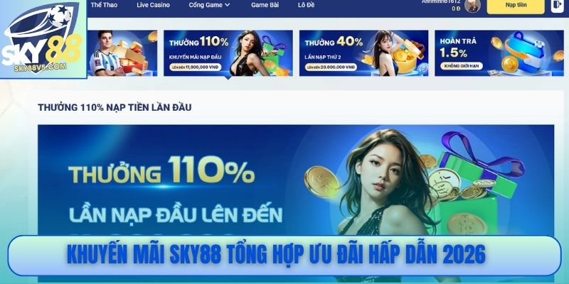 Khuyến mãi Sky88 tổng hợp ưu đãi hấp dẫn 2026