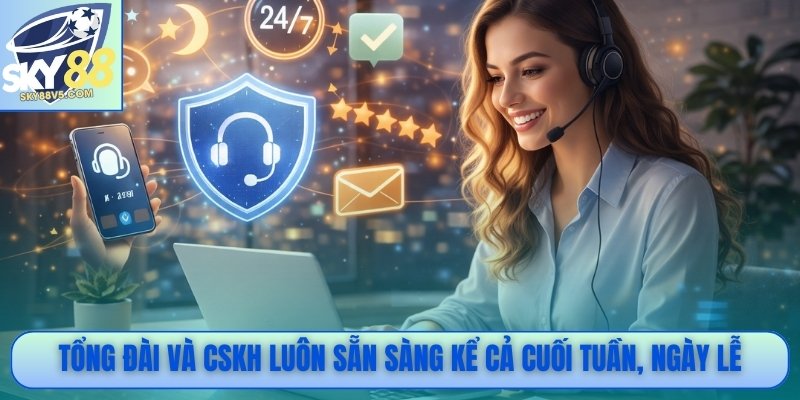 Tổng đài và CSKH luôn sẵn sàng kể cả cuối tuần, ngày lễ
